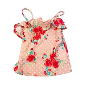 F&F Swim Tankini Top Floral Pink Size 6-7 Years